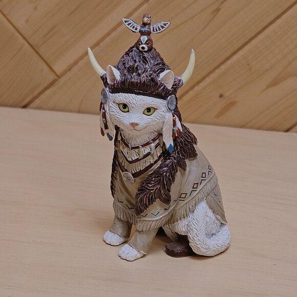 Hamilton Collection Totem Tom Cat Kitten Feathers 'n Furs Native American Native - Picture 1 of 11